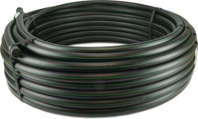 Pressure pipe PE100 10bar plain black/green