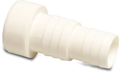 Hose tail adaptor ABS 10bar spigot x hose tail white