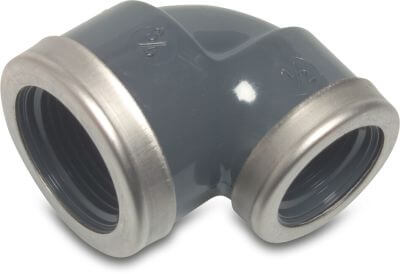 Profec Reducer elbow 90° PVC-U 10bar female thread grey reinforced