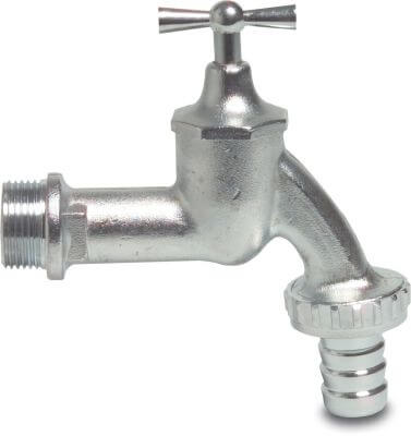 Profec Bibcock brass 8bar male thread x hose tail F