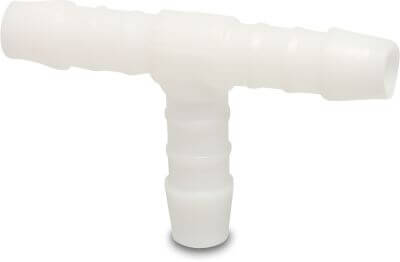 Hose tail T-piece 90° nylon 10 bar hose tail white