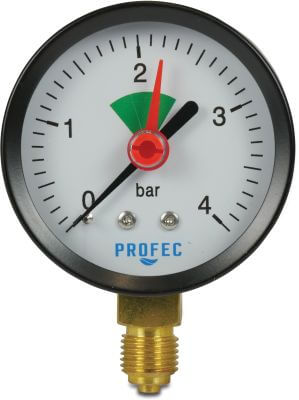 Profec Pressure gauge male thread black type dry