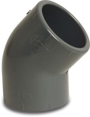 Profec Elbow 45° PVC-U KIWA 16bar glue socket grey