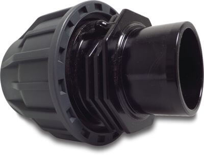Jasonflex Adaptor socket PP/PVC-U 16bar compression x glue spigot grey/black