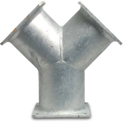 Y-piece 45° steel square flange