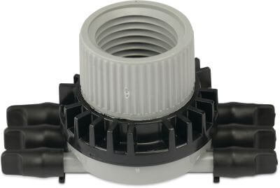 Rain Bird Manifold 6 outlets plastic 3,5bar female thread x barbed black EMT-6X