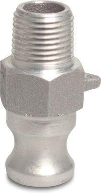 Quick coupler aluminium male part Camlock x male thread Camlock F