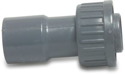 VDL 2/3 union adaptor PVC-U 7,5bar glue socket x female threaded nut grey