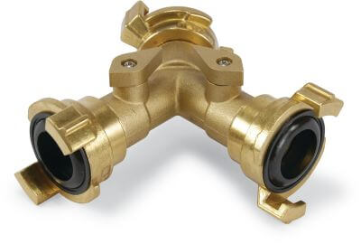 Quick coupler Y-piece brass 12bar quick coupler