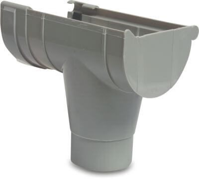 Gutter end piece PVC-U ring seal x insert (in pipe) grey