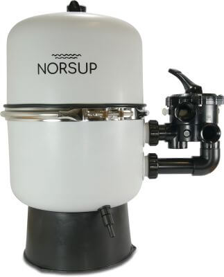 Norsup Sand filter fibreglass-reinforced PP 1,8 bar glue socket x female thread grey