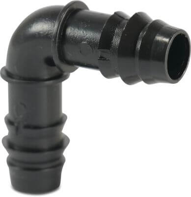 Elbow 90° POM 4 bar barbed black