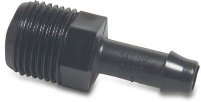 Barbed adaptor PA (nylon) 10bar male thread x hose tail black WF
