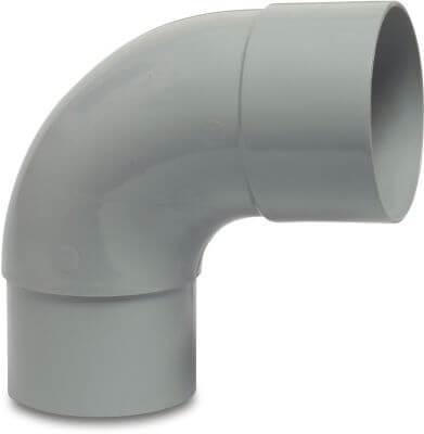 Bend 87° PVC-U glue socket x insert (in pipe) grey