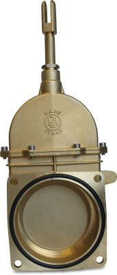 MZ Sluice valve brass 2,5bar square flange ECO 0075