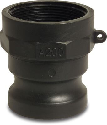 Quick coupler PP male part Camlock x female thread black Camlock A