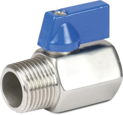 Profec Mini ball valve stainless steel 316 40bar female thread x male thread