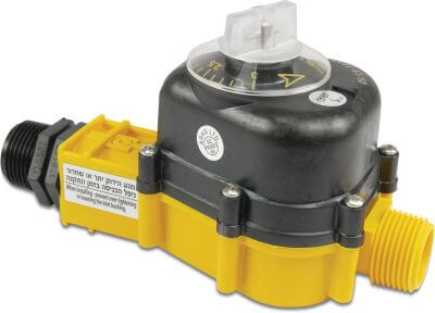 Arad Water meter male thread yellow/black