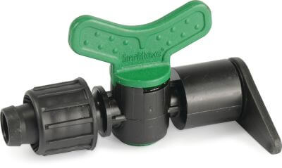 Plug valve PP tape x connection flathose black/green