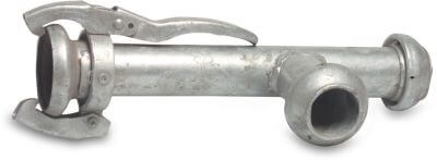 Quick coupler T-Piece 90° steel female part Perrot x male part Perrot x male part Perrot type Perrot