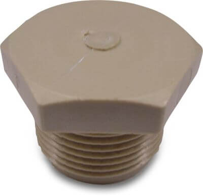 Plug PP 10 bar male thread beige