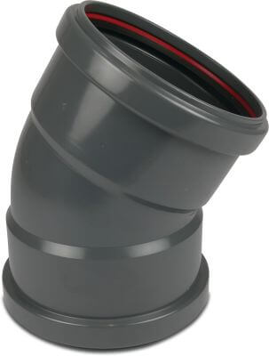 Drainage bend 30° PVC-U KOMO/BENOR ring seal grey