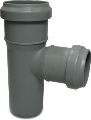 Drainage reducer T-piece 87° PP ring seal x ring seal x spigot grey
