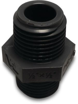 VDL Nipple PVC-U 16bar male thread grey