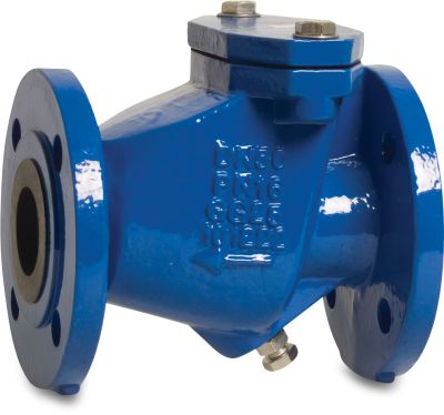 Profec Swing check valve with lifting device ductile iron (GGG40) 16bar DIN flange blue