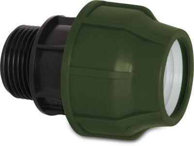 Adaptor bush PP 10bar compression x male thread black/green
