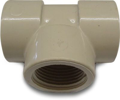 T-piece 90° PP 10 bar female thread beige