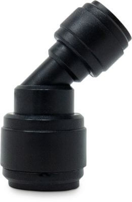Elbow 45° reducing POM WRAS 14bar push-in black Aquaspeed