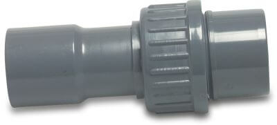 VDL Union coupler PVC-U 7,5bar glue socket x glue socket/glue spigot grey