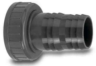 VDL Hose tail 2/3 union adaptor PVC-U female thread x hose tail grey