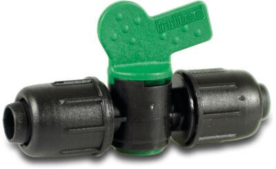 Plug valve PP 4bar lock black/green