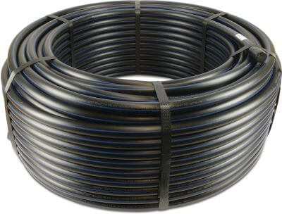 Pressure pipe PE100 DVGW 16 bar plain black/blue