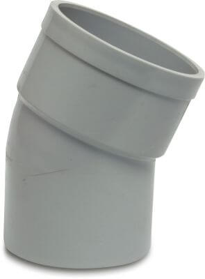 Bend 22° PVC-U KOMO glue socket x spigot grey
