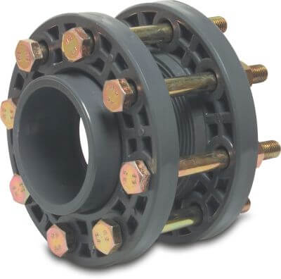 Profec Flange set PVC-U glue socket grey