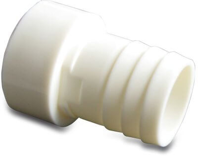 Hose tail ABS 10bar spigot x hose tail white