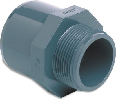 Profec Adaptor bush PVC-U WRAS 10bar imperial glue socket/imperial glue spigot x male thread grey