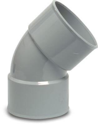 Drainage bend 45° PVC-U KOMO glue socket grey