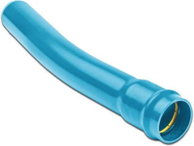 Bend 11° PVC-A KIWA 16bar ring seal x spigot blue