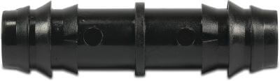 Straight connector POM 6bar barbed black