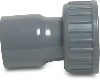 VDL 2/3 union coupler PVC-U glue socket x female threaded nut grey