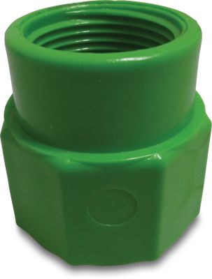 Fersil Adaptor socket PVC-U 8bar glue socket x female thread green