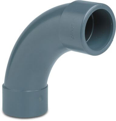Profec Long bend 90° PVC-U WRAS 16bar imperial glue socket grey