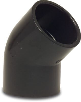Praher Elbow 45° PVC-U 10bar glue socket black