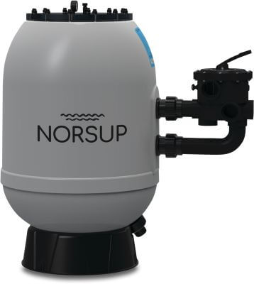 Norsup Sand filter fibreglass reinforced polyester 2,5 bar glue socket grey