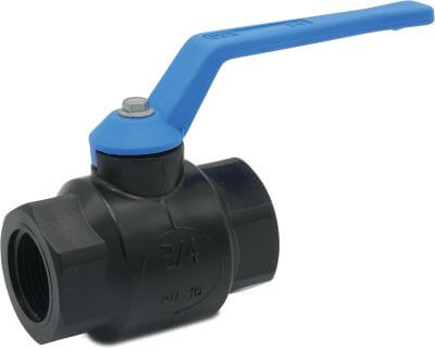 VIR Ball valve PP 16 bar female thread black type 228 Arctic