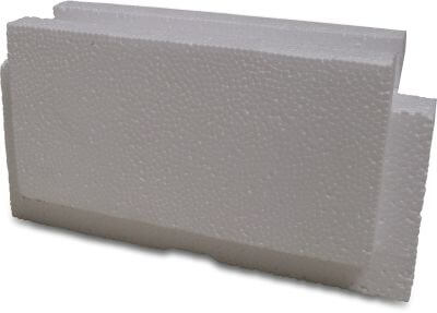 End piece for pool building brick EPS25 white